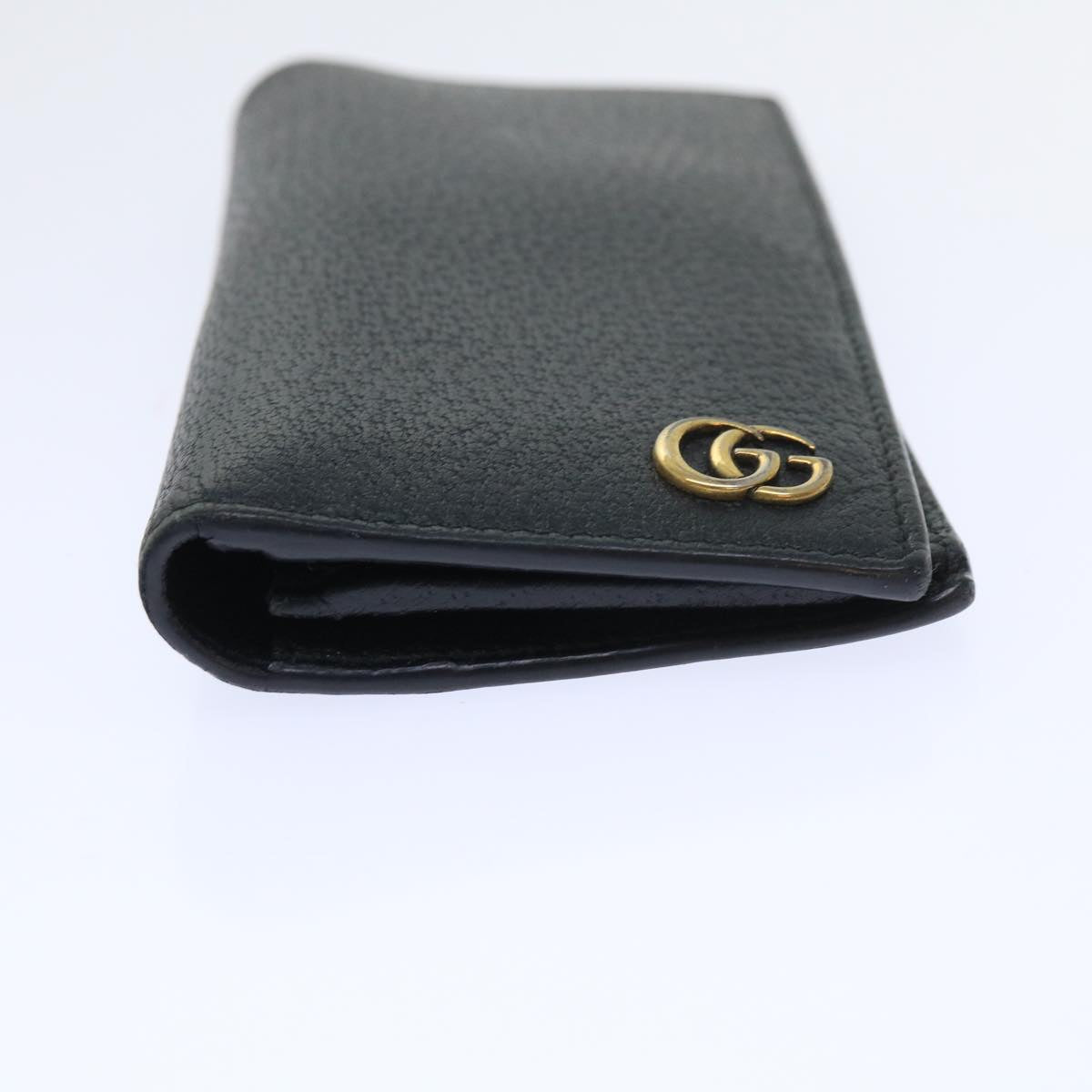 GUCCI GG Marmont Wallet Leather Black Auth am4987