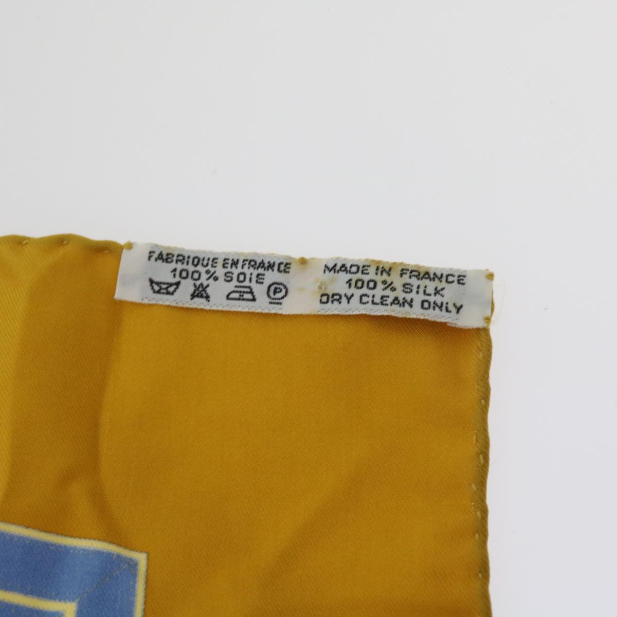 HERMES Carre 90 GRANDE TENUE Scarf Silk Yellow Auth am5079