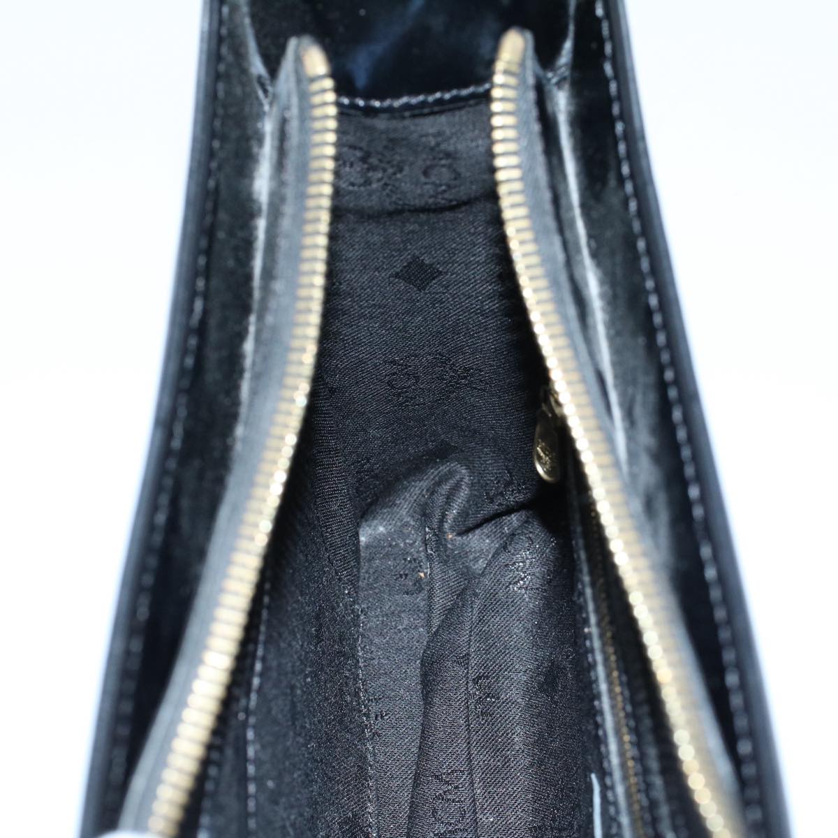 MCM Vicetos Logogram Shoulder Bag PVC Leather Black Auth am5162