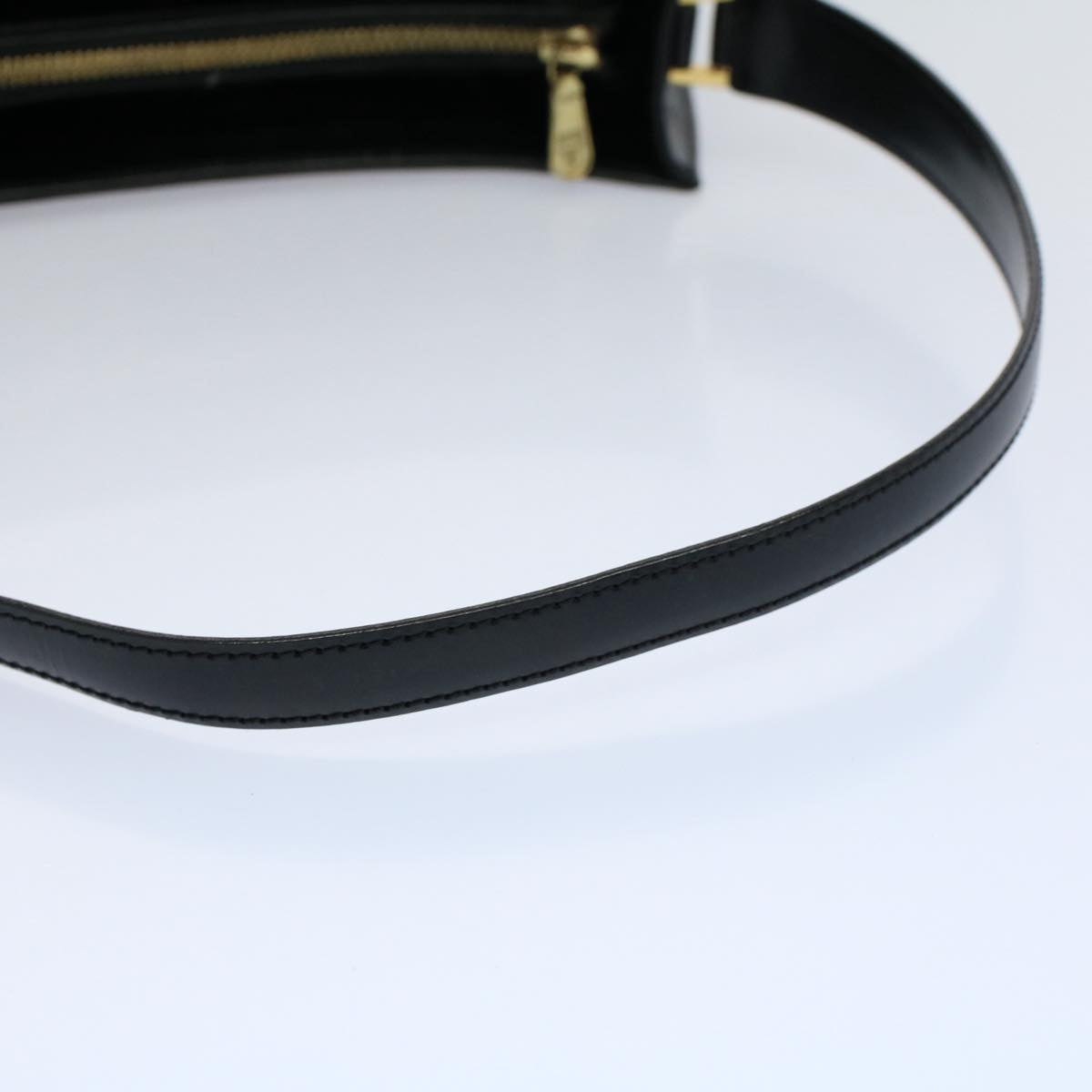 MCM Vicetos Logogram Shoulder Bag PVC Leather Black Auth am5162