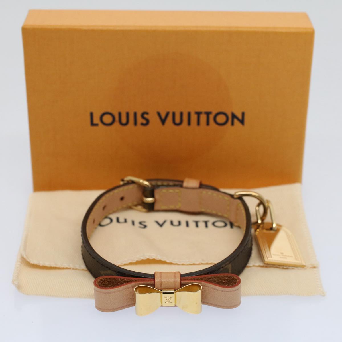 LOUIS VUITTON Monogram Collier Baxter XS Dog Leash M58073 LV Auth am5167