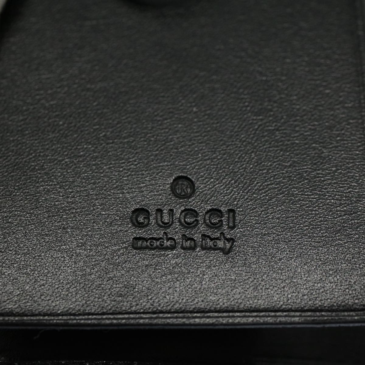 GUCCI Key Case Leather Black Red Green 138052 Auth am5177