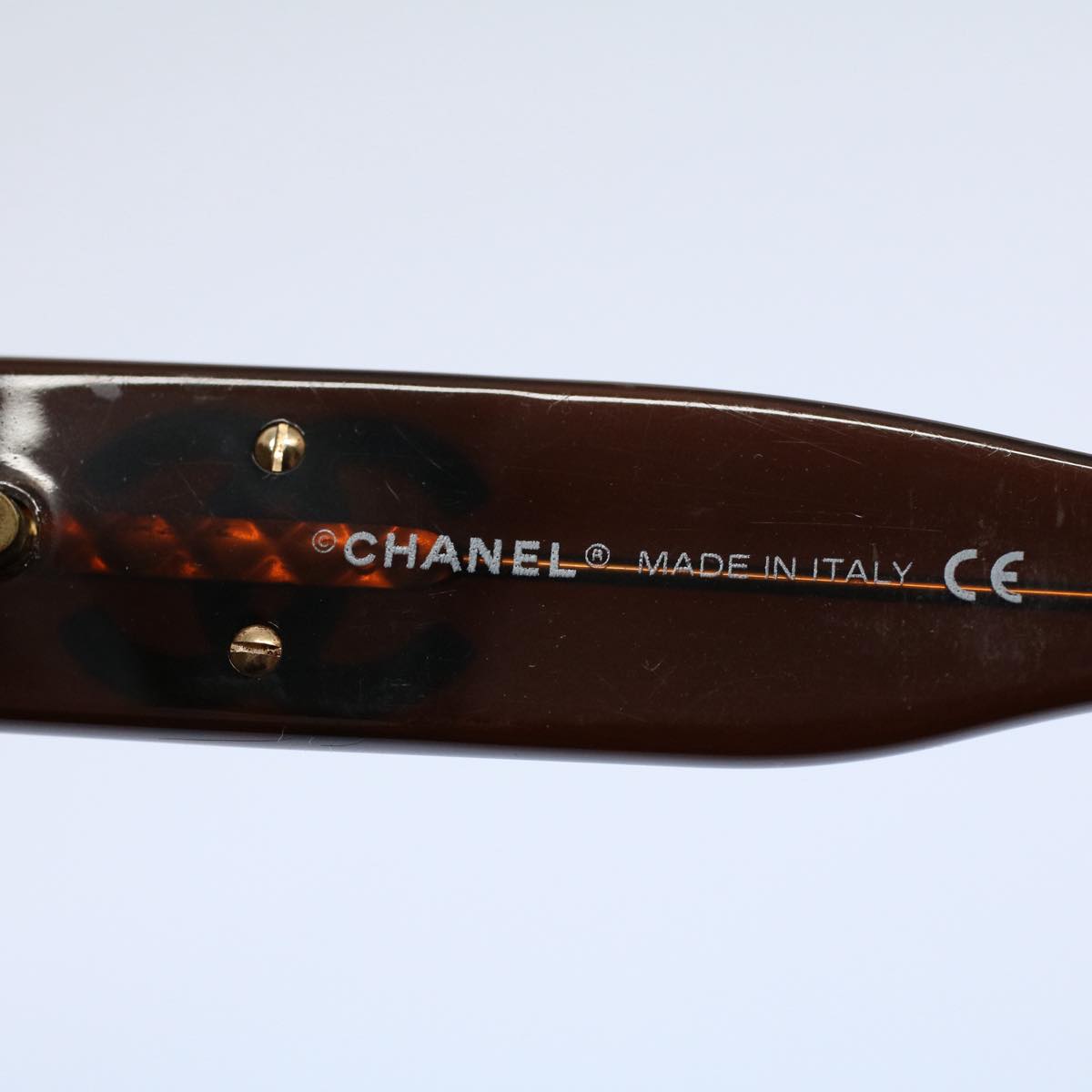 CHANEL Sunglasses Brown CC Auth am5178