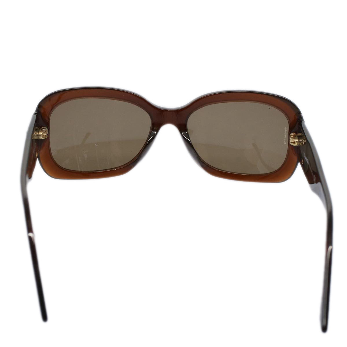 CHANEL Sunglasses Brown CC Auth am5178