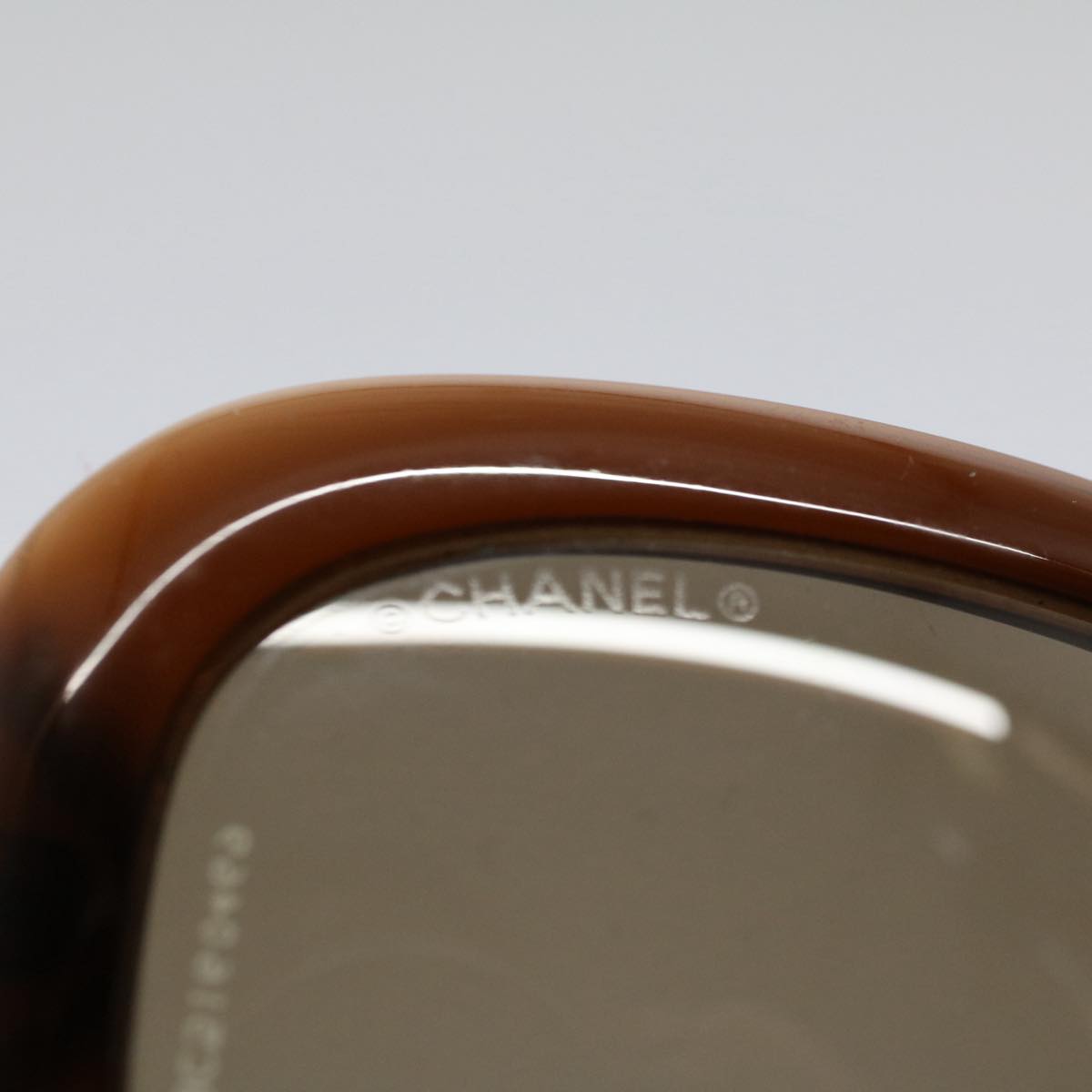 CHANEL Sunglasses Brown CC Auth am5178