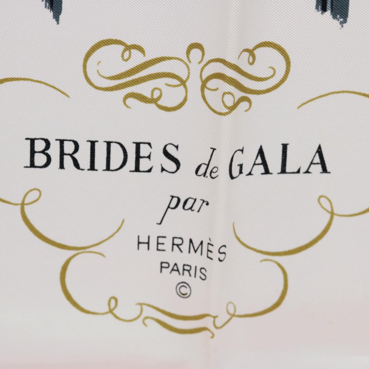 HERMES Carre 90 BRIDES de GALA Scarf Silk Pink Auth am5238