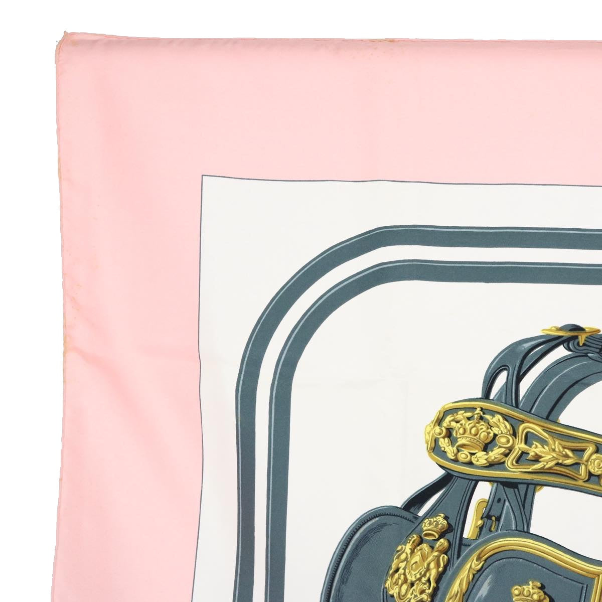 HERMES Carre 90 BRIDES de GALA Scarf Silk Pink Auth am5238