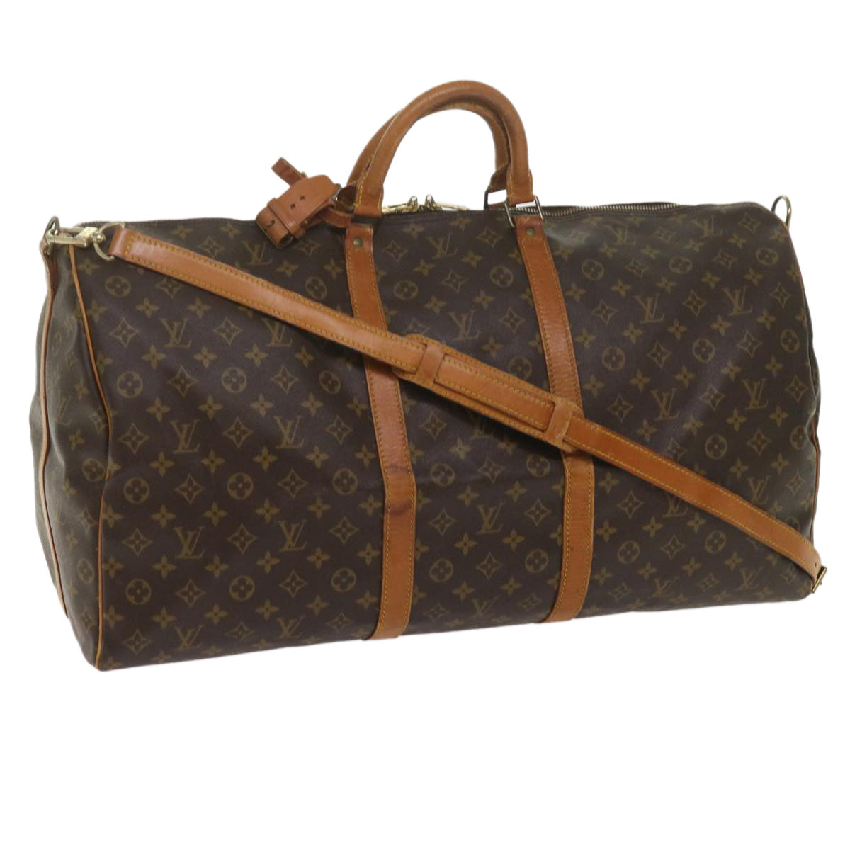 LOUIS VUITTON Monogram Keepall Bandouliere 60 Boston Bag M41412 LV Auth am5255