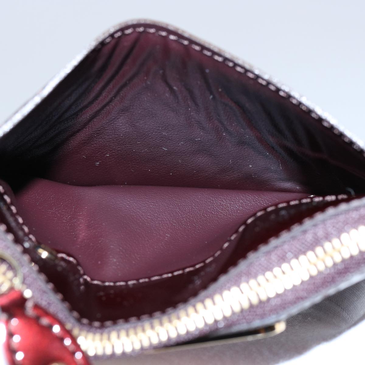 LOUIS VUITTON Vernis Pochette Cles NM Coin Purse Amarante M93557 LV Auth am5277