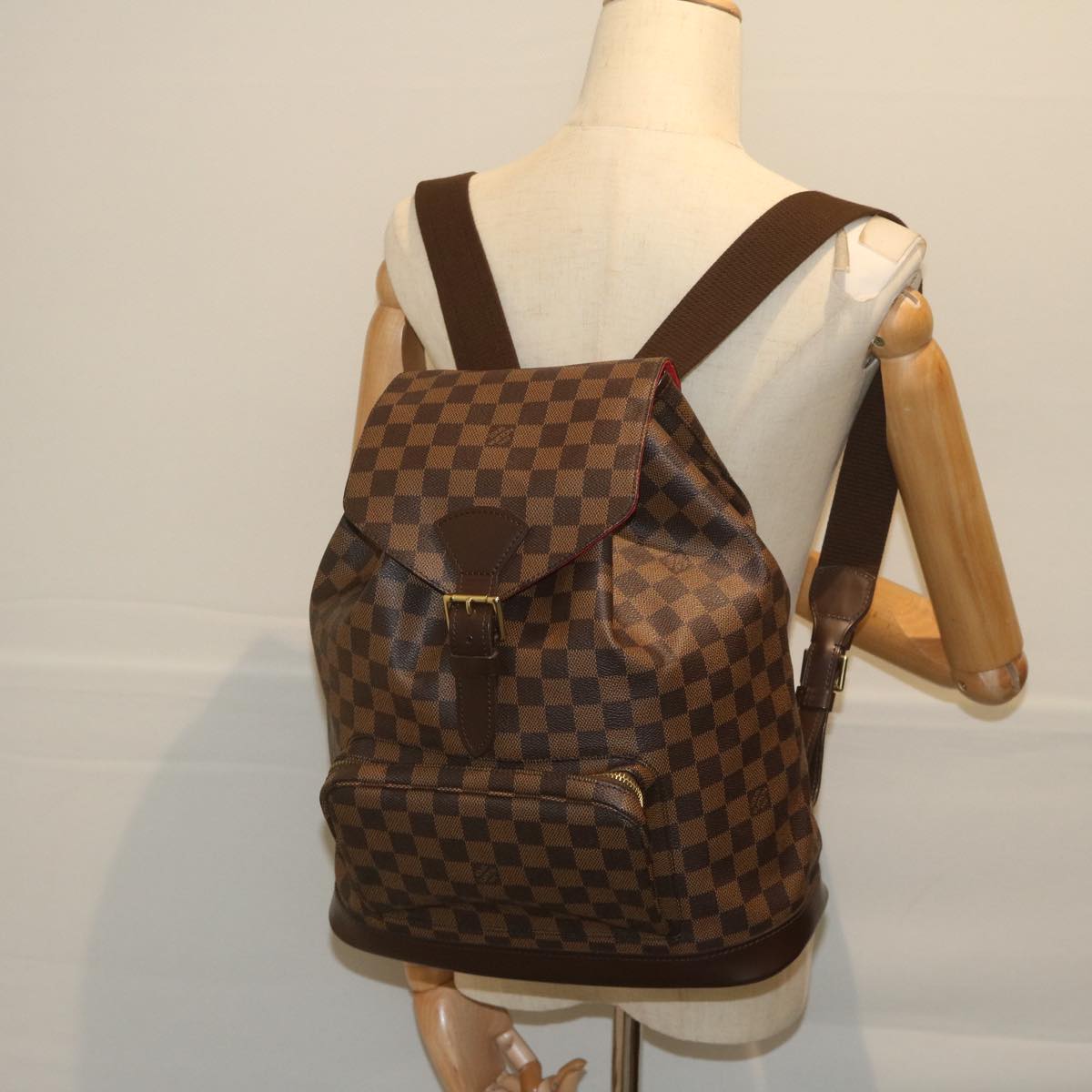 LOUIS VUITTON Damier Ebene Montsouris GM Backpack N51139 LV Auth am5291A