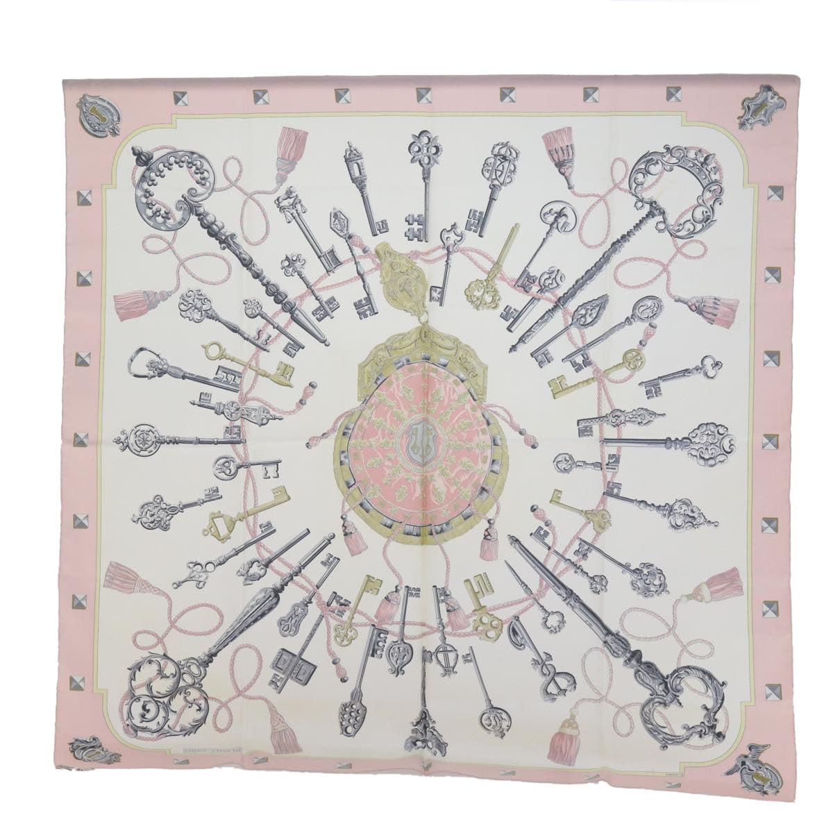 HERMES Carre Scarf Silk 2Set Orange Pink Auth am5298