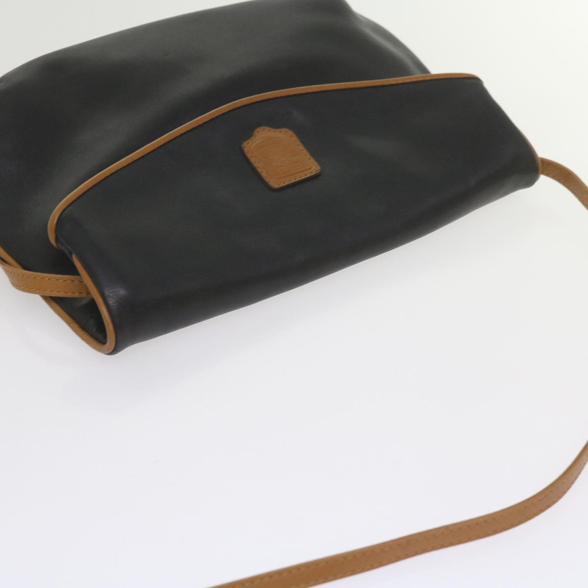 CELINE Shoulder Bag Leather Black Auth am5325