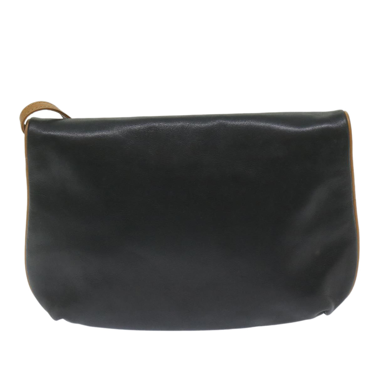 CELINE Shoulder Bag Leather Black Auth am5325