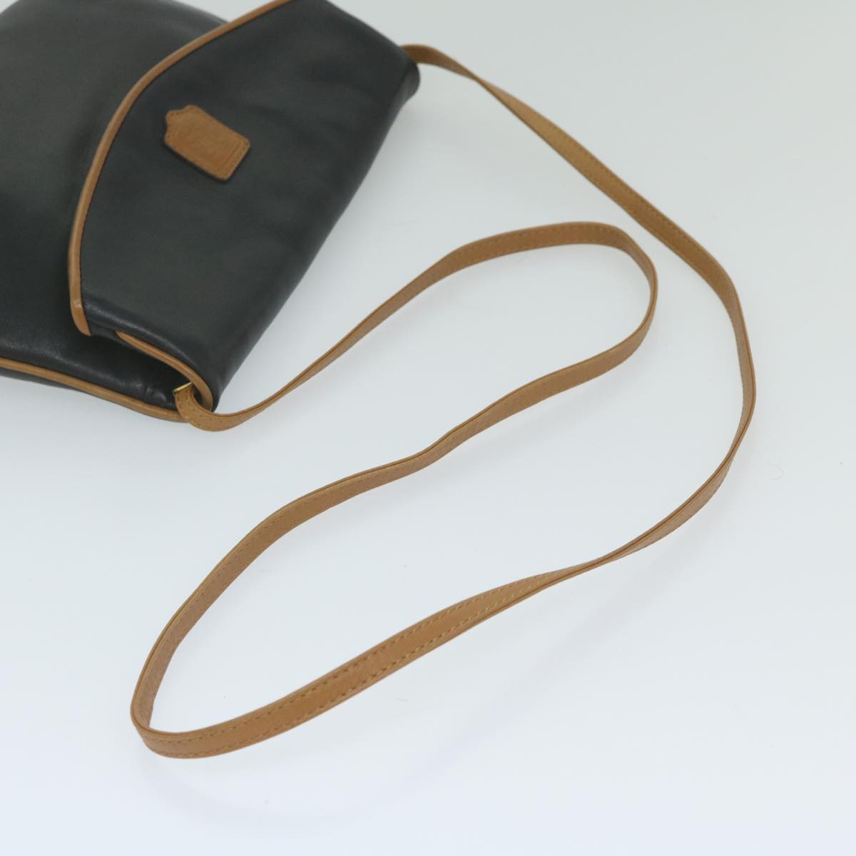 CELINE Shoulder Bag Leather Black Auth am5325