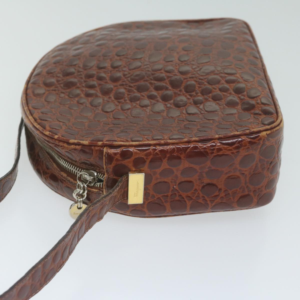 Salvatore Ferragamo Shoulder Bag PVC 2 Set Brown Red Auth am5331