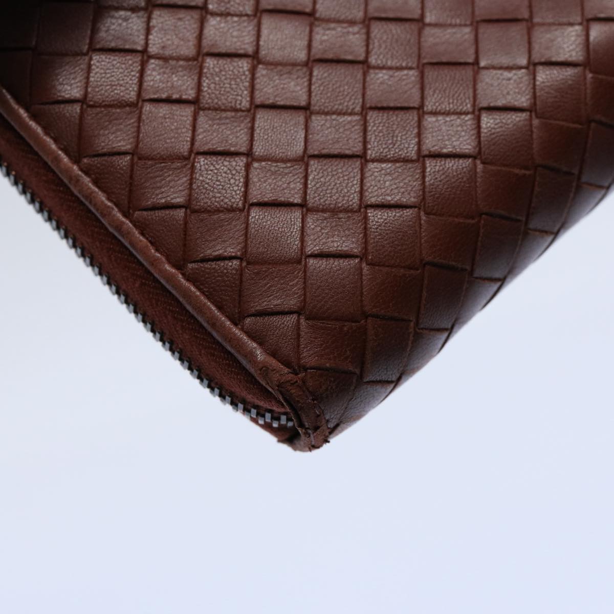 BOTTEGAVENETA INTRECCIATO Wallet Leather 2Set Brown Black Auth am5335