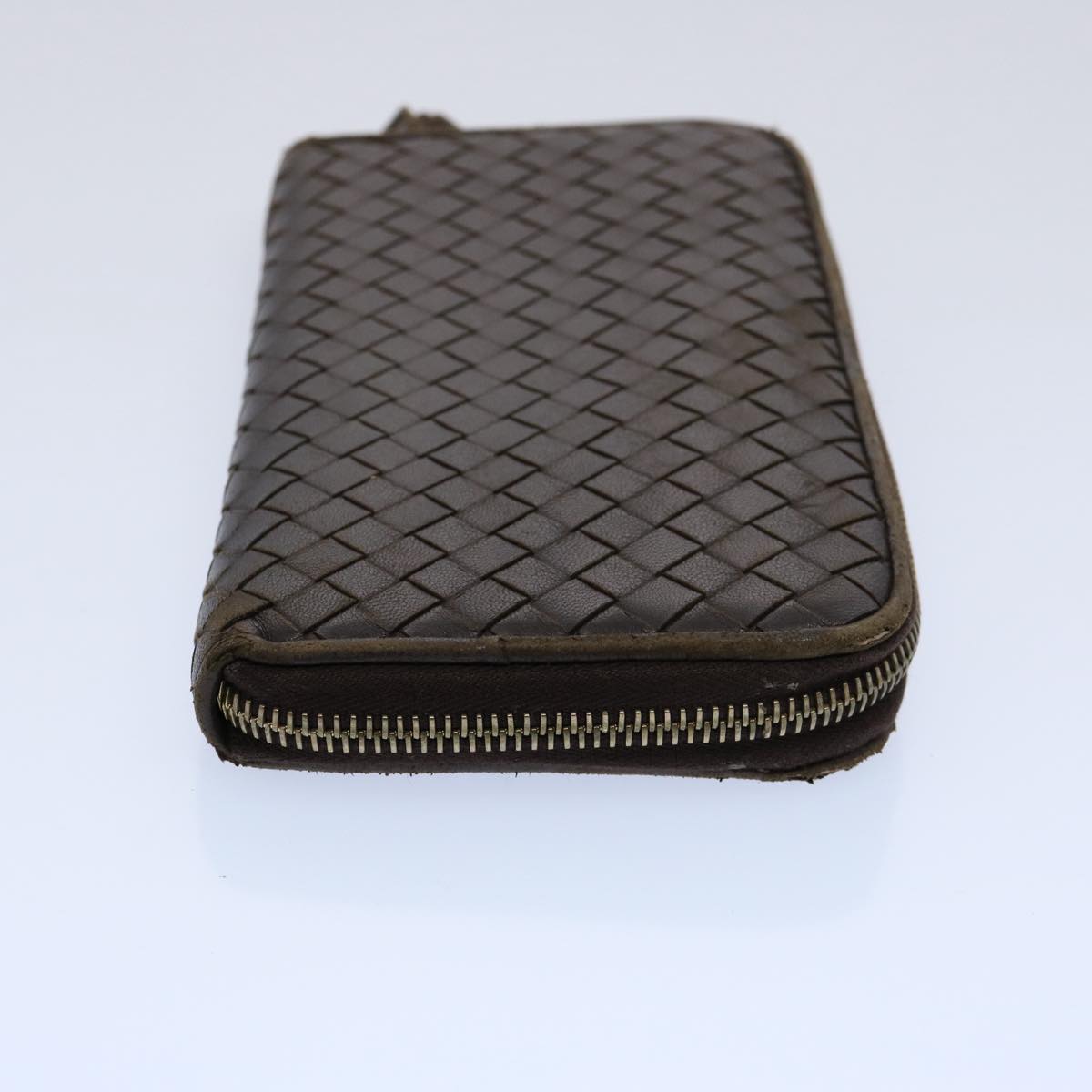 BOTTEGAVENETA INTRECCIATO Wallet Leather 2Set Brown Black Auth am5335