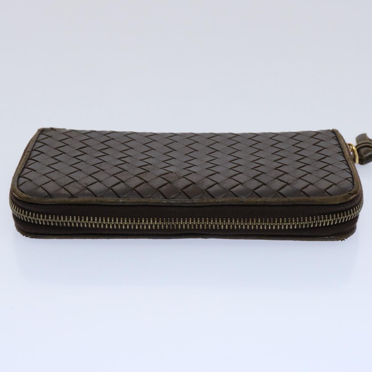 BOTTEGAVENETA INTRECCIATO Wallet Leather 2Set Brown Black Auth am5335