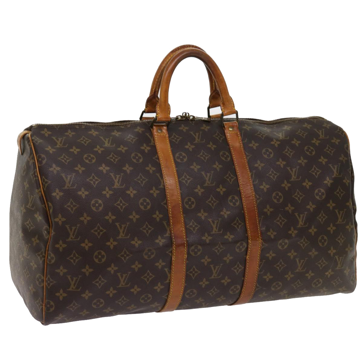 LOUIS VUITTON Monogram Keepall 55 Boston Bag M41424 LV Auth am5372