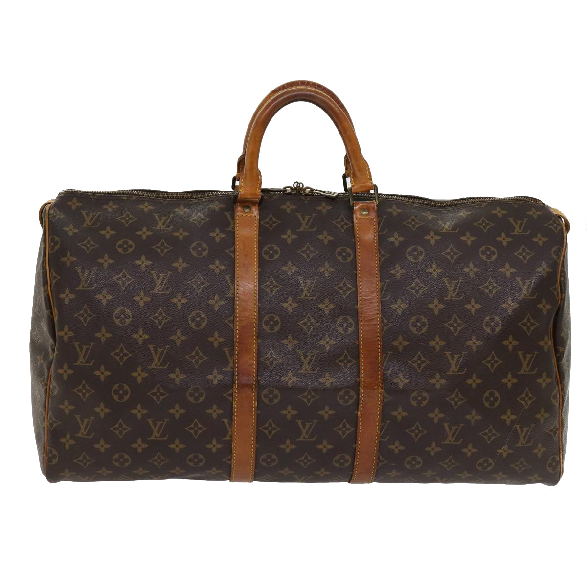 LOUIS VUITTON Monogram Keepall 55 Boston Bag M41424 LV Auth am5372