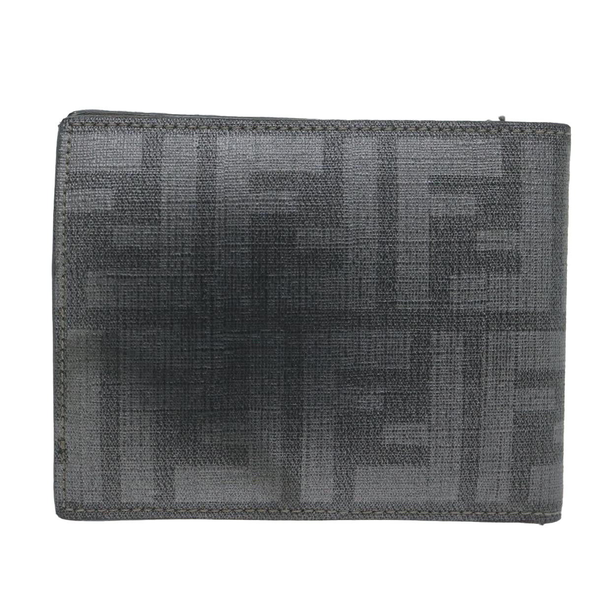 FENDI Zucca Canvas Wallet Gray Auth am5394