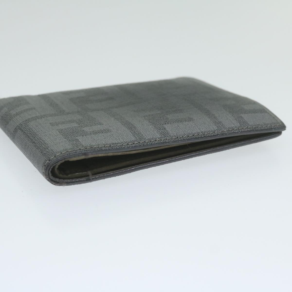 FENDI Zucca Canvas Wallet Gray Auth am5394