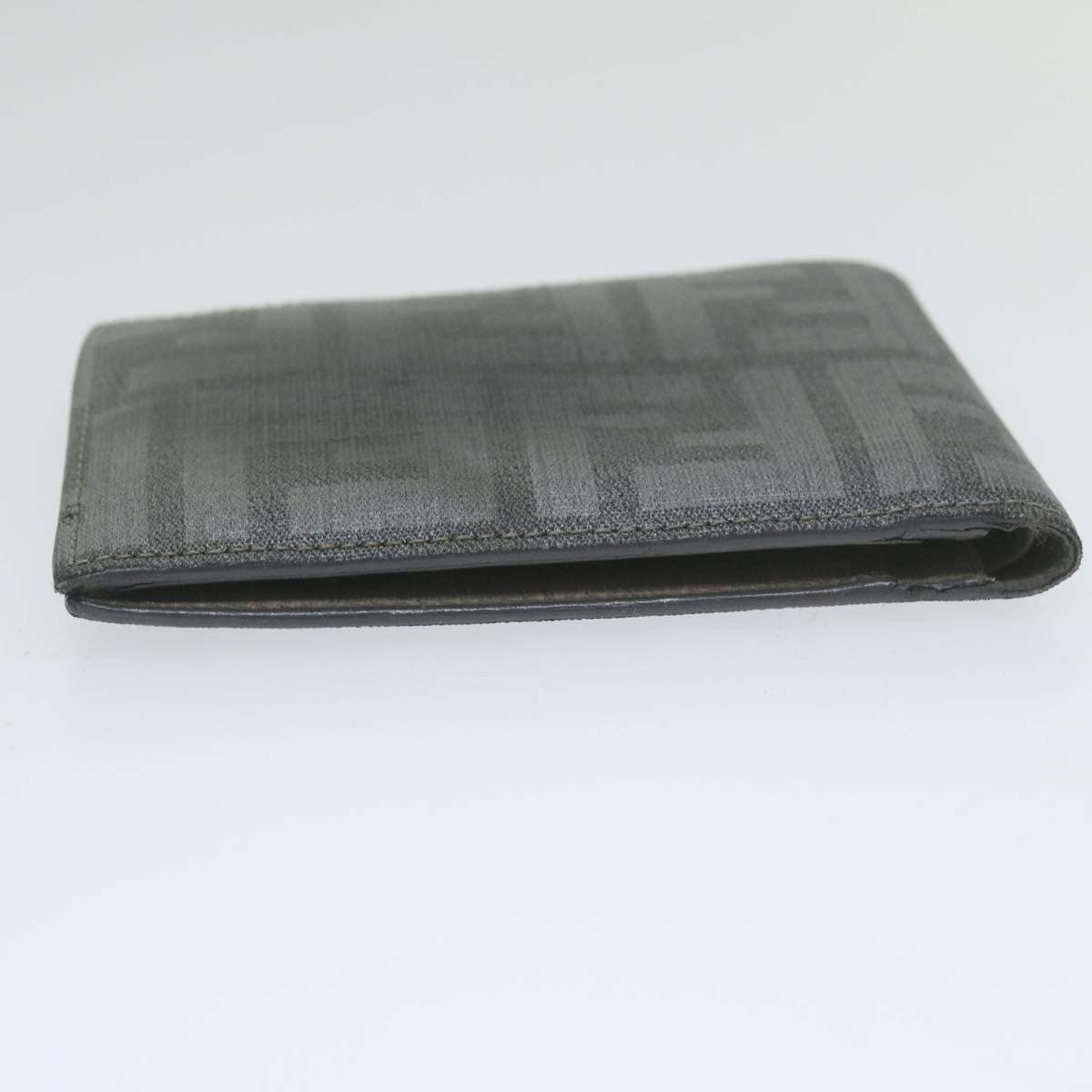 FENDI Zucca Canvas Wallet Gray Auth am5394