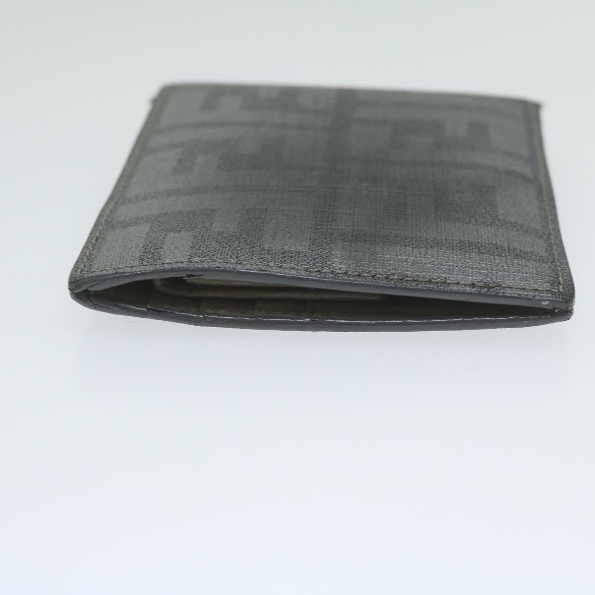 FENDI Zucca Canvas Wallet Gray Auth am5394