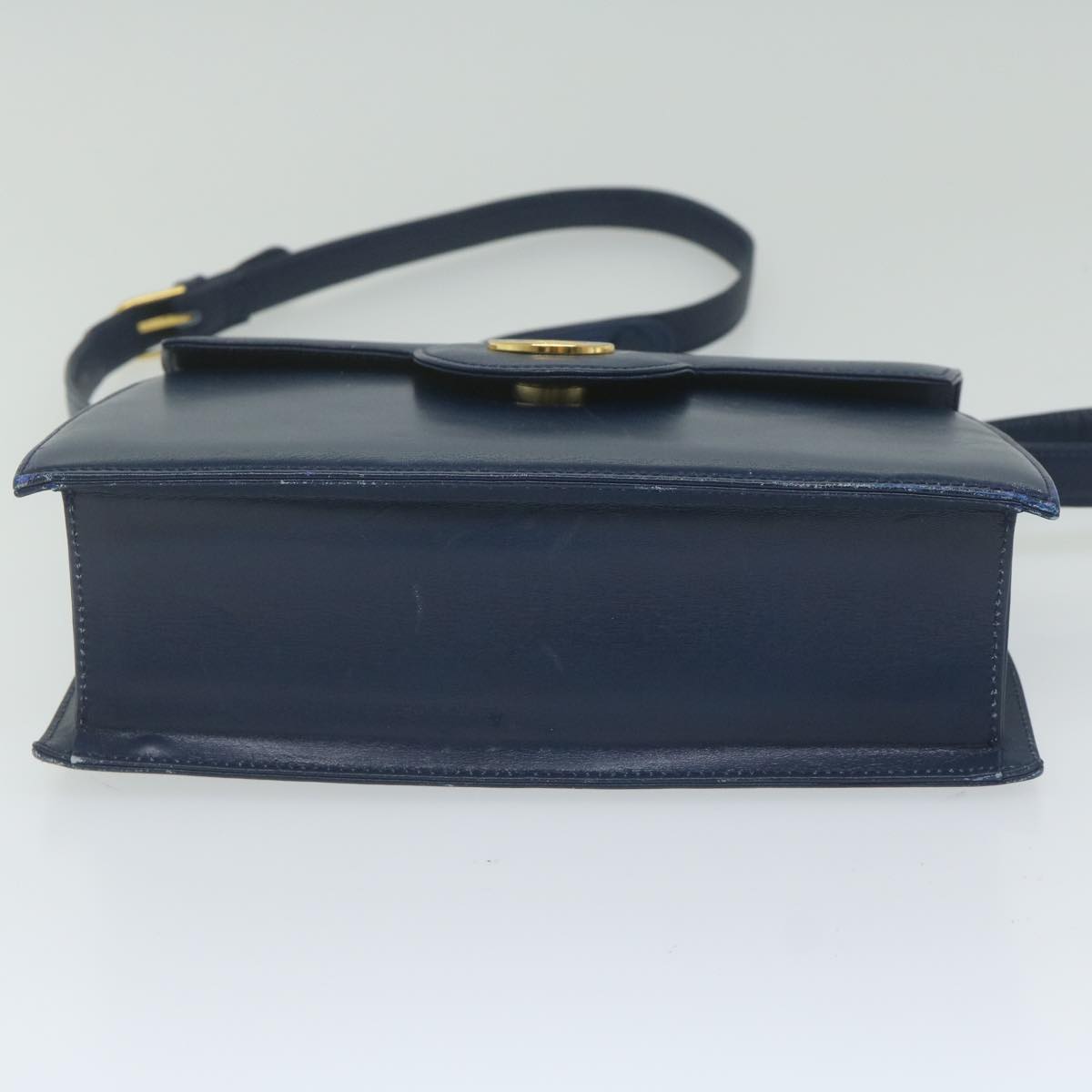 GIVENCHY Hand Bag Leather 2way Navy Auth am5397