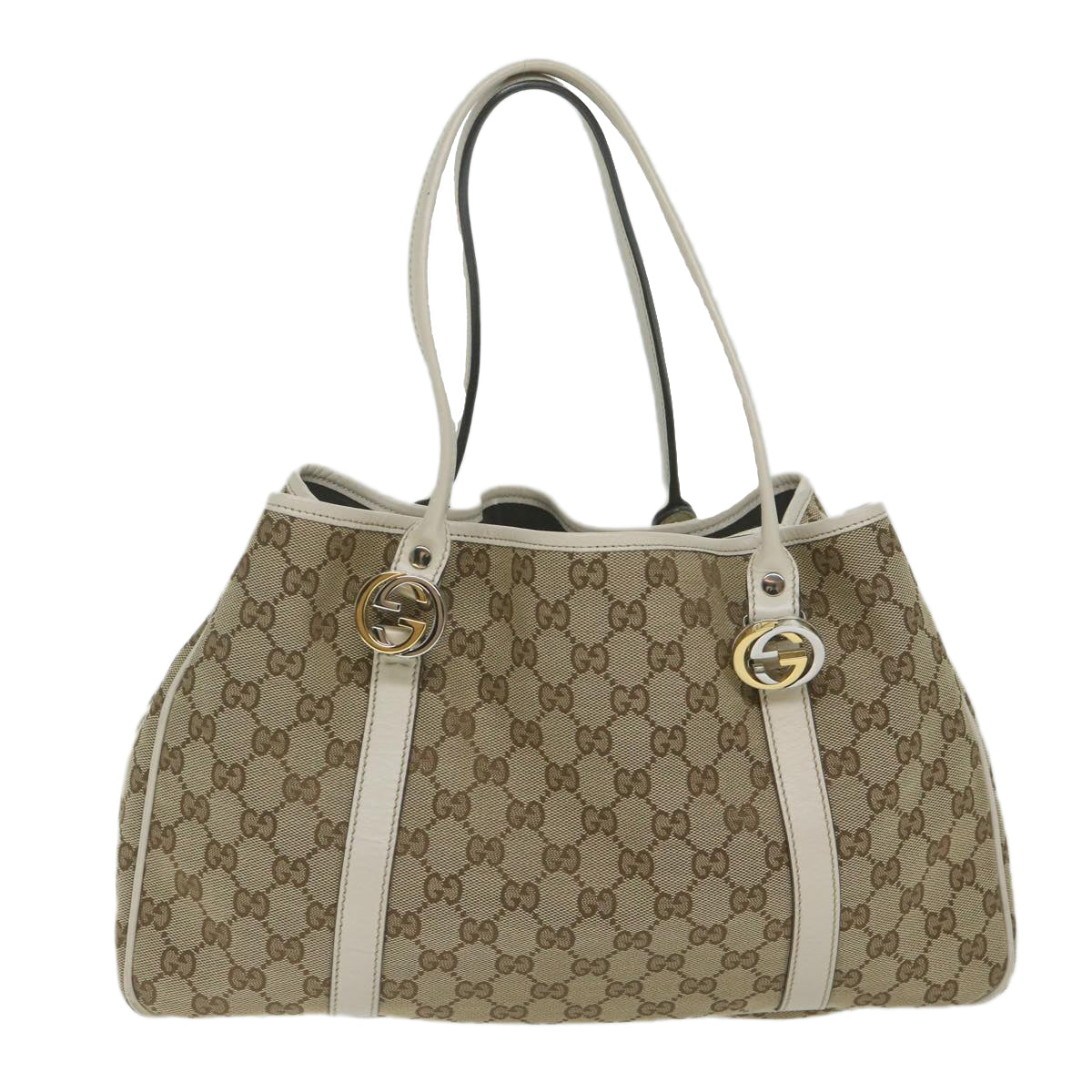 GUCCI GG Canvas GG Twins Tote Bag Beige 232957 Auth am5445