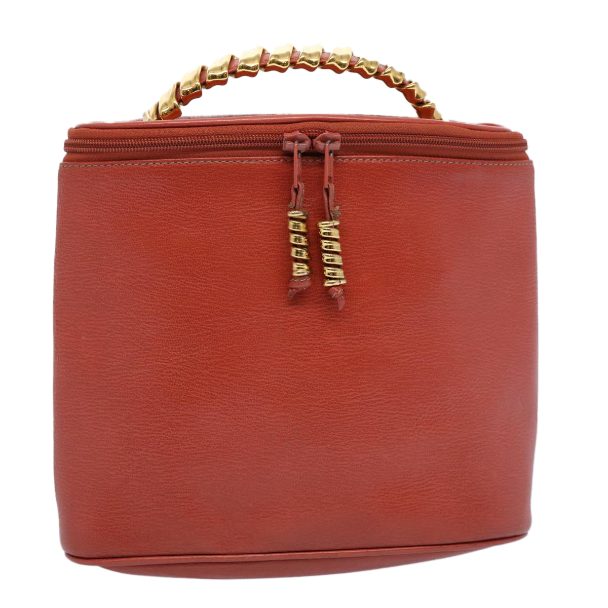 LOEWE Vanity Velazquez Twist Hand Bag Leather Orange Auth am5458
