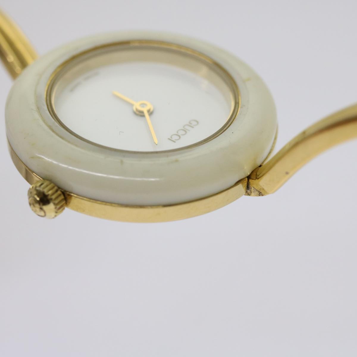 GUCCI Watches Gold Tone White Auth am5459