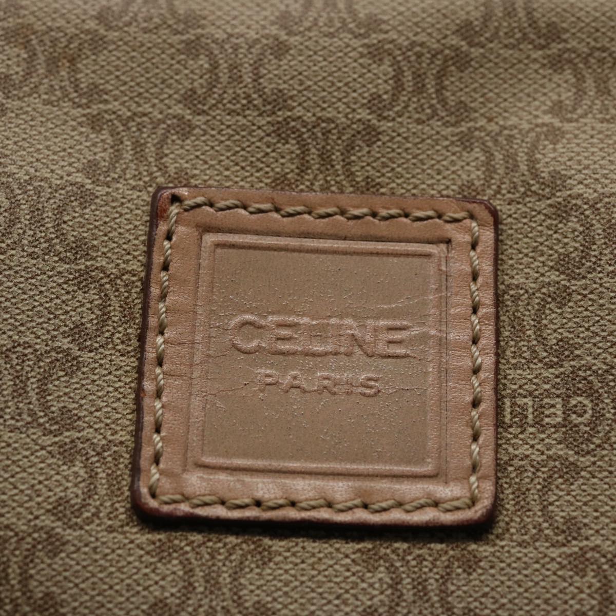 CELINE Macadam Canvas Pouch Beige Auth am5463