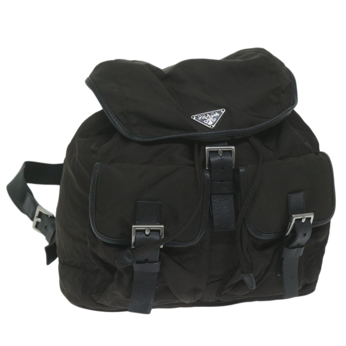 PRADA Backpack Nylon Brown Auth am5476