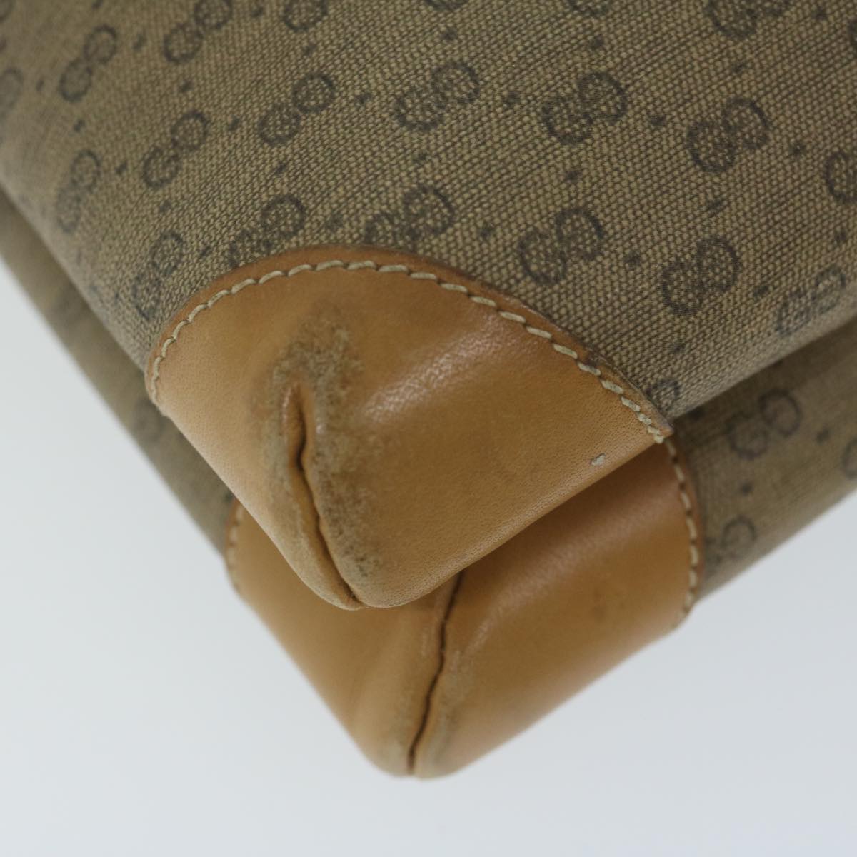 GUCCI Micro GG Supreme Shoulder Bag PVC Leather Beige 007 49 5548 Auth am5530