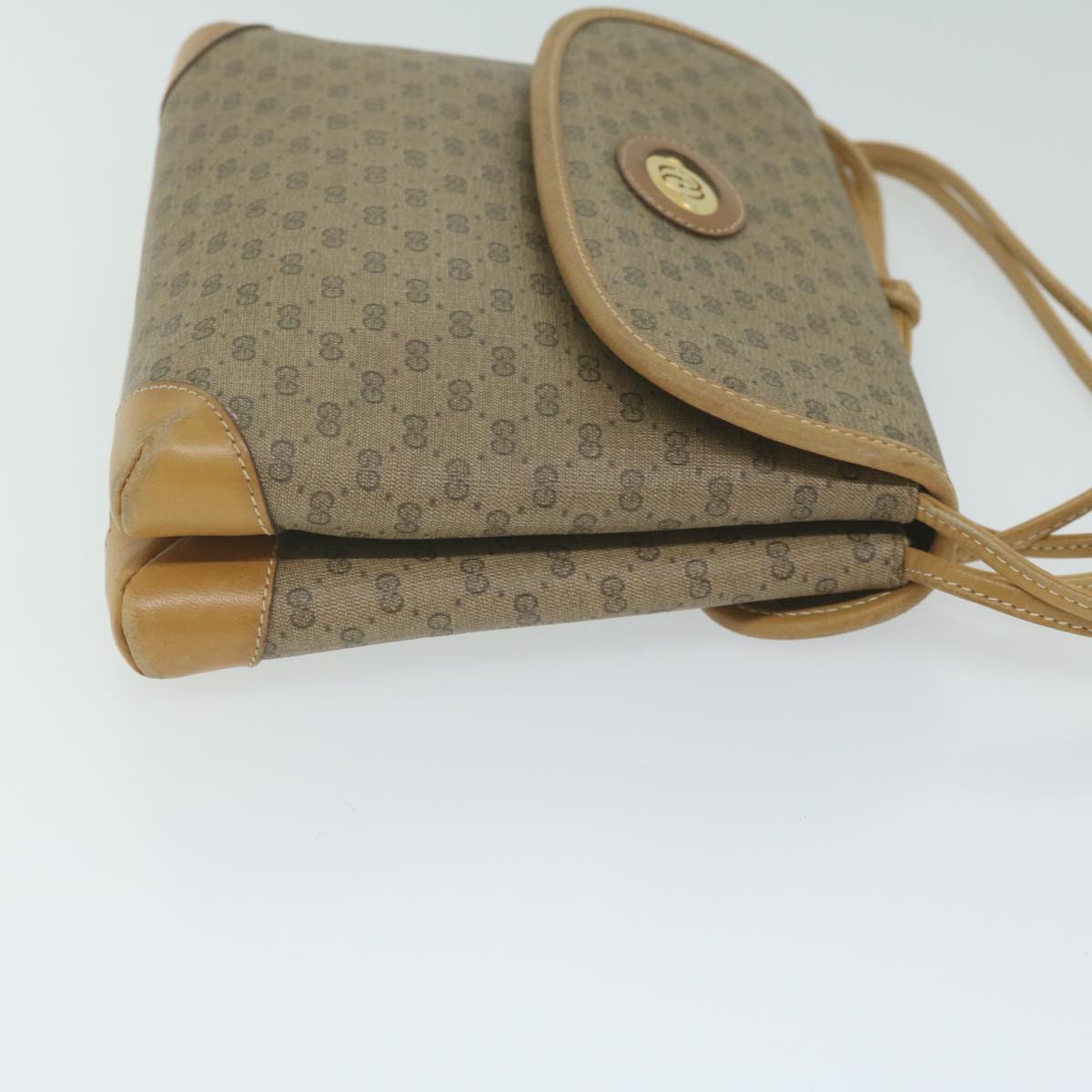GUCCI Micro GG Supreme Shoulder Bag PVC Leather Beige 007 49 5548 Auth am5530