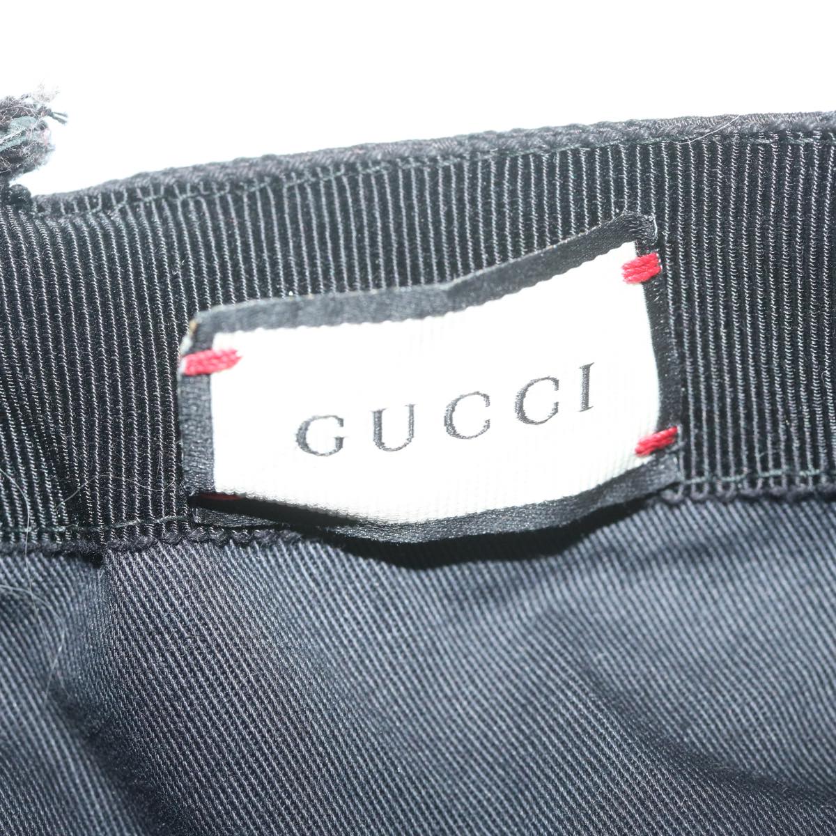 GUCCI GG Canvas Web Sherry Line Cap M Black Red Green 200035 Auth am5575