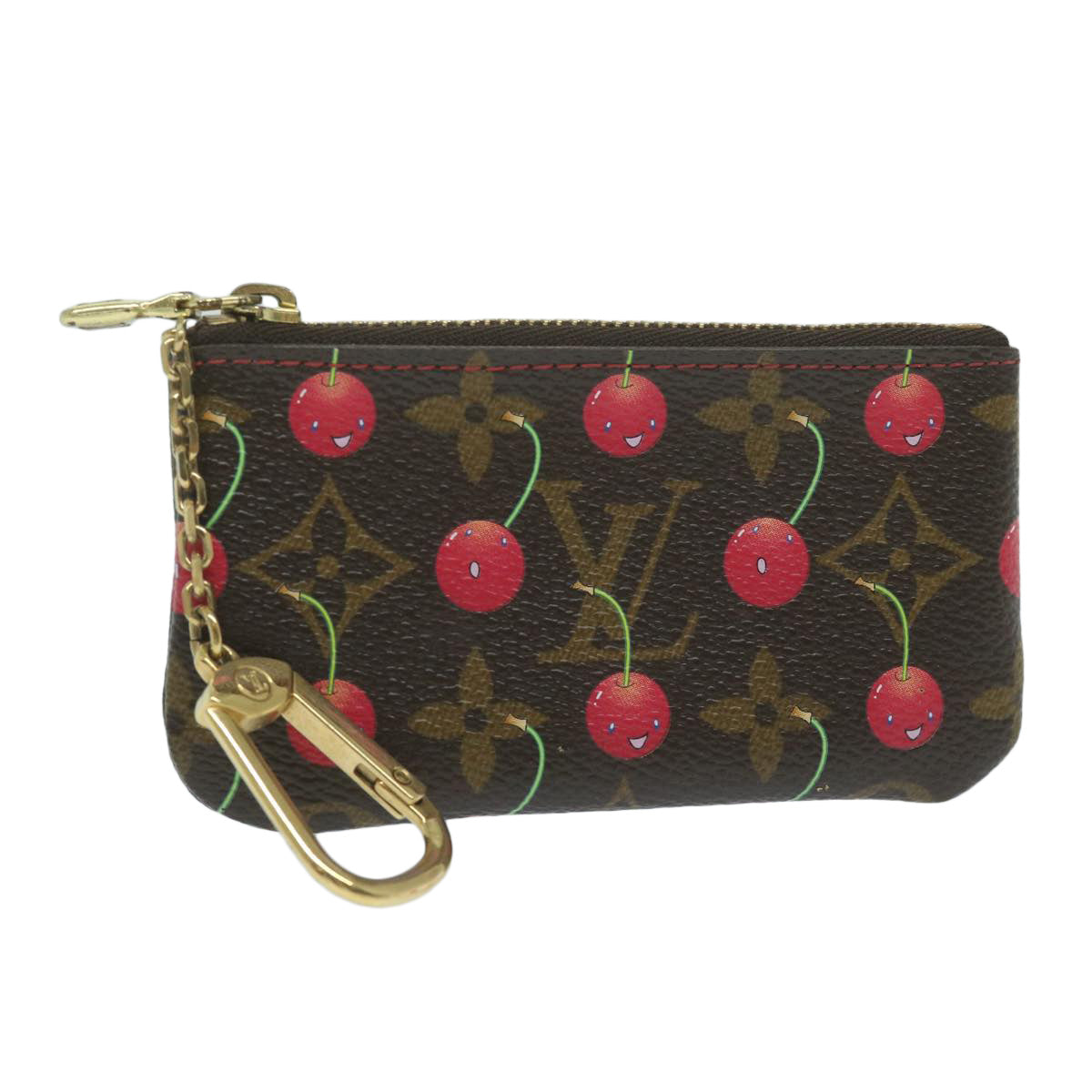 LOUIS VUITTON Monogram Cherry Pochette Cles Coin Purse M95042 LV Auth am5598