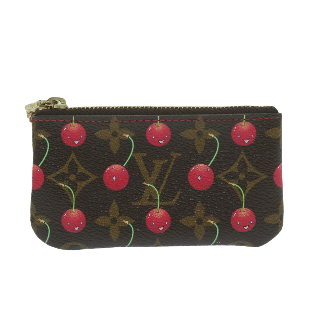 LOUIS VUITTON Monogram Cherry Pochette Cles Coin Purse M95042 LV Auth am5598