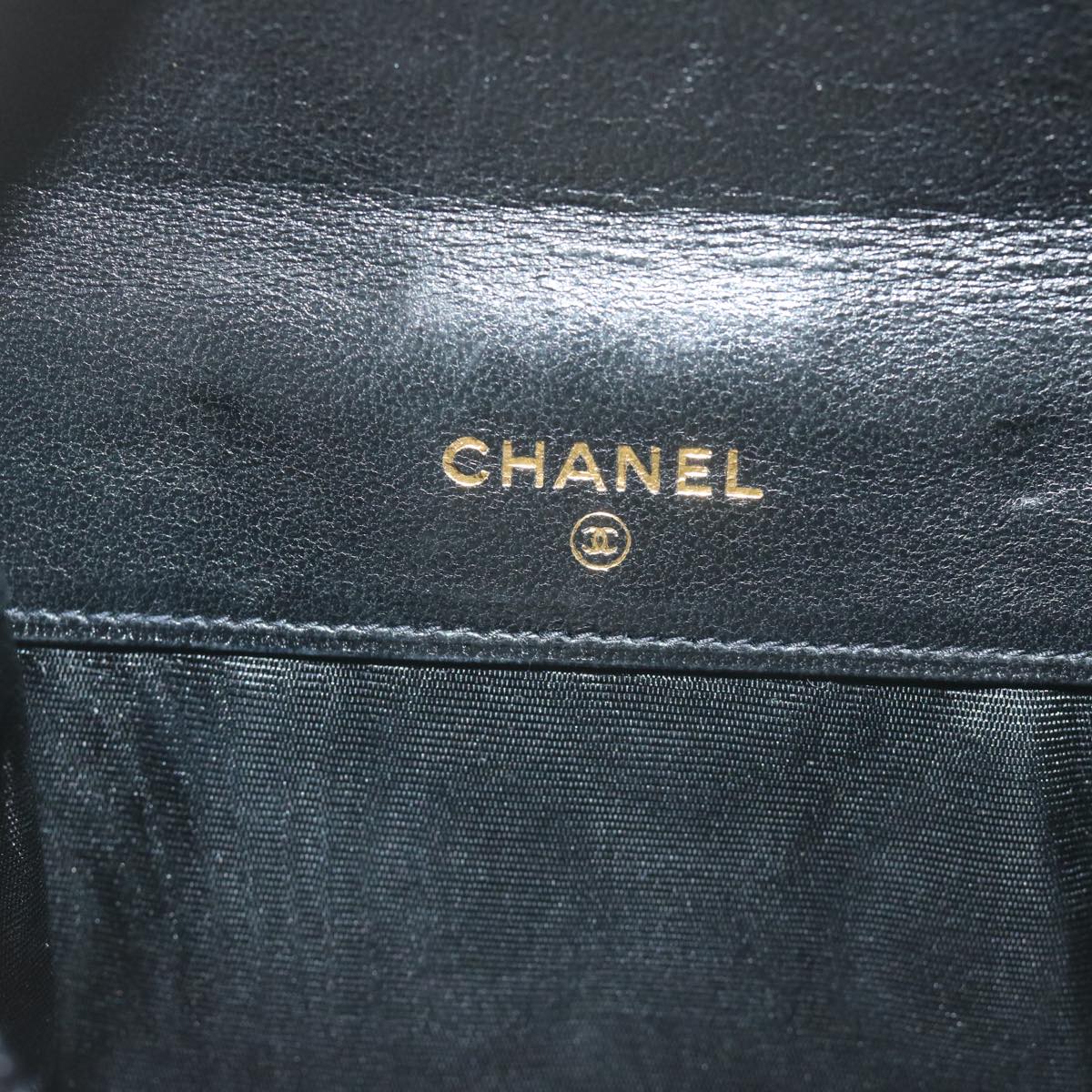 CHANEL Wallet Caviar Skin Black CC Auth am5611