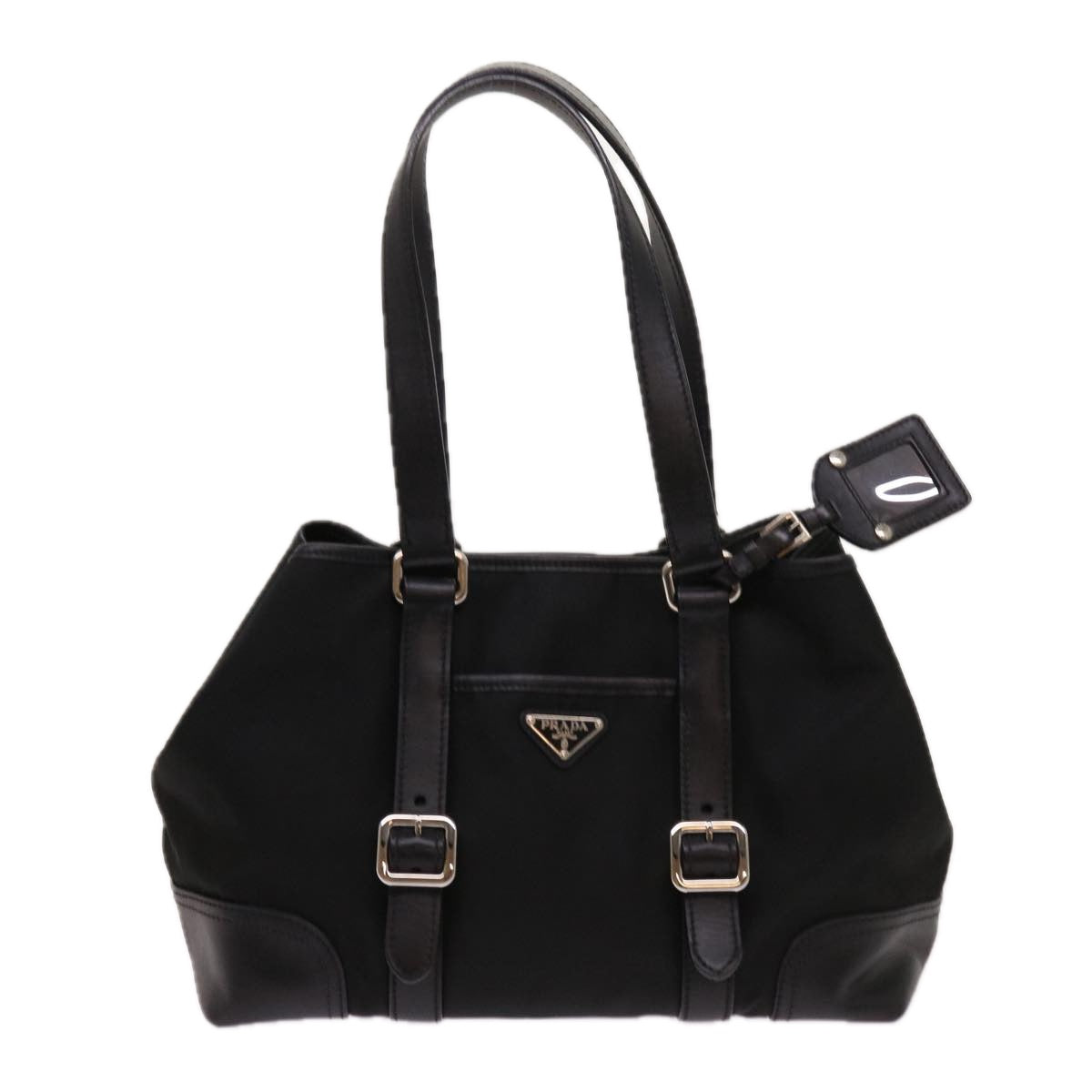 PRADA Tote Bag Nylon Black Auth am5619