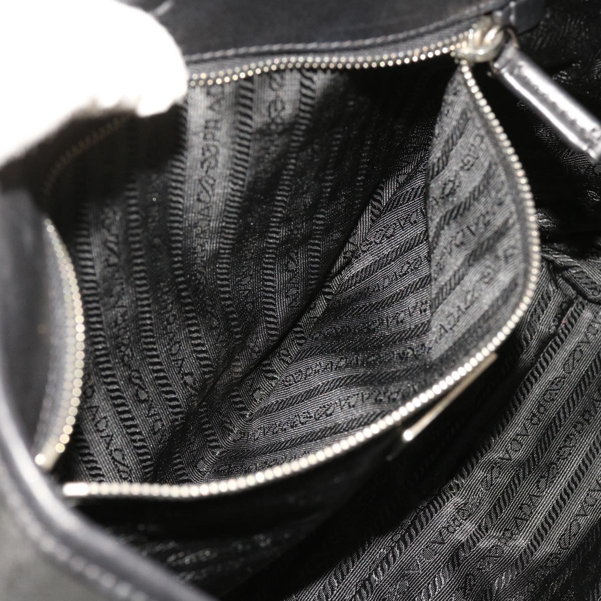 PRADA Tote Bag Nylon Black Auth am5619