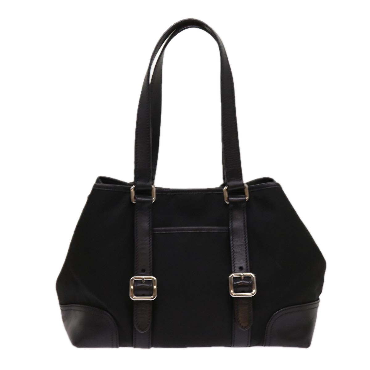 PRADA Tote Bag Nylon Black Auth am5619