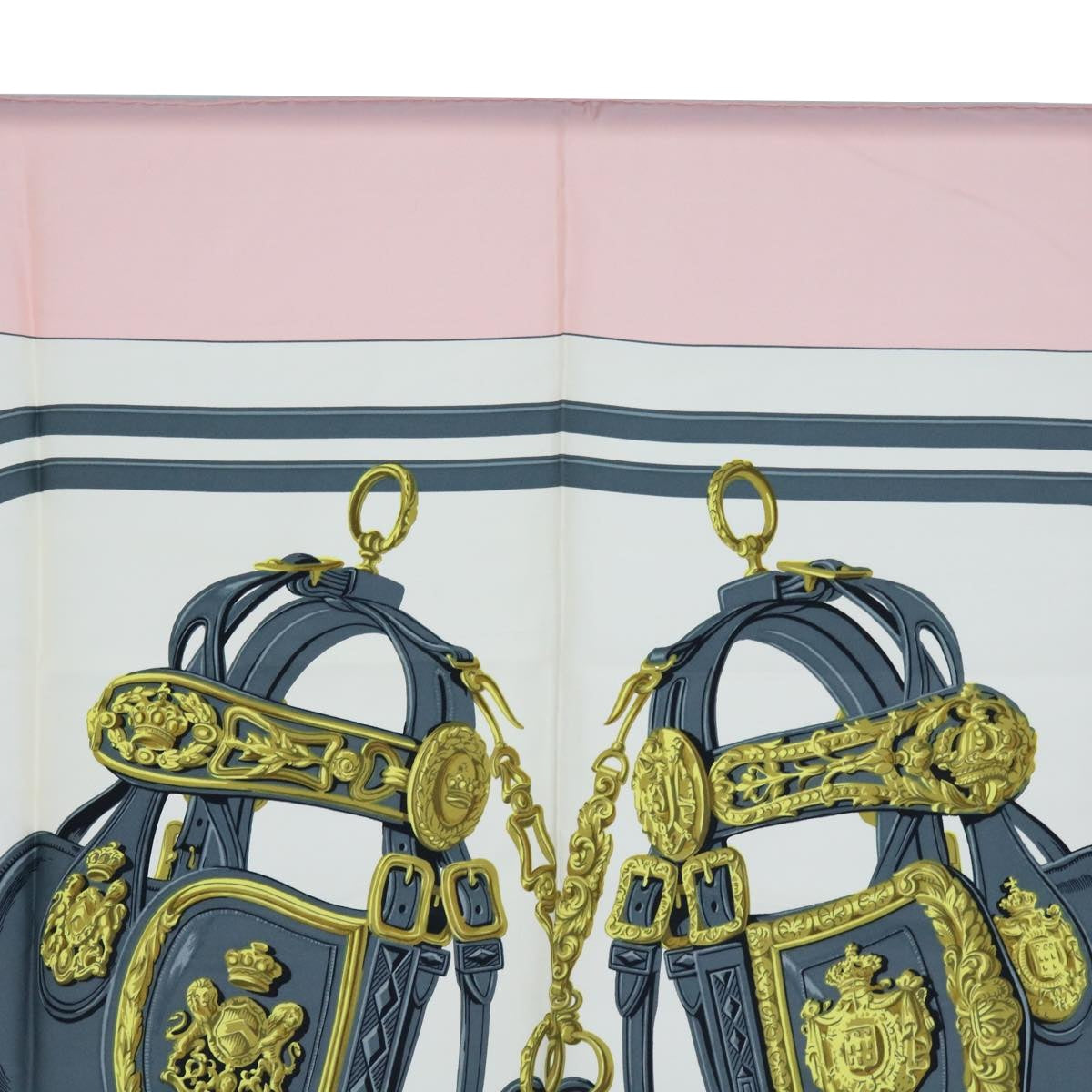 HERMES Carre 90 Brides de Gala Scarf Silk Pink Auth am5628