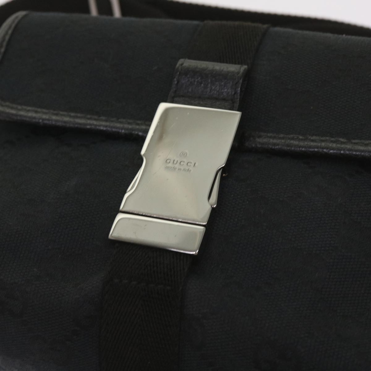 GUCCI GG Canvas Waist bag Black 131236 Auth am5634