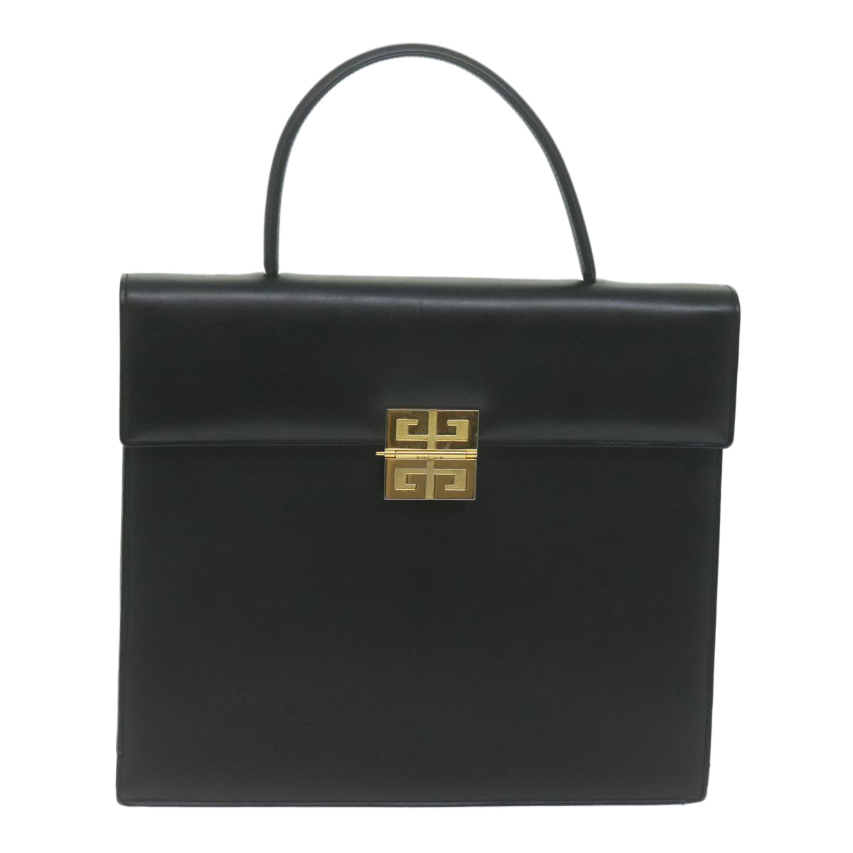 GIVENCHY Hand Bag Leather Black Auth am5705