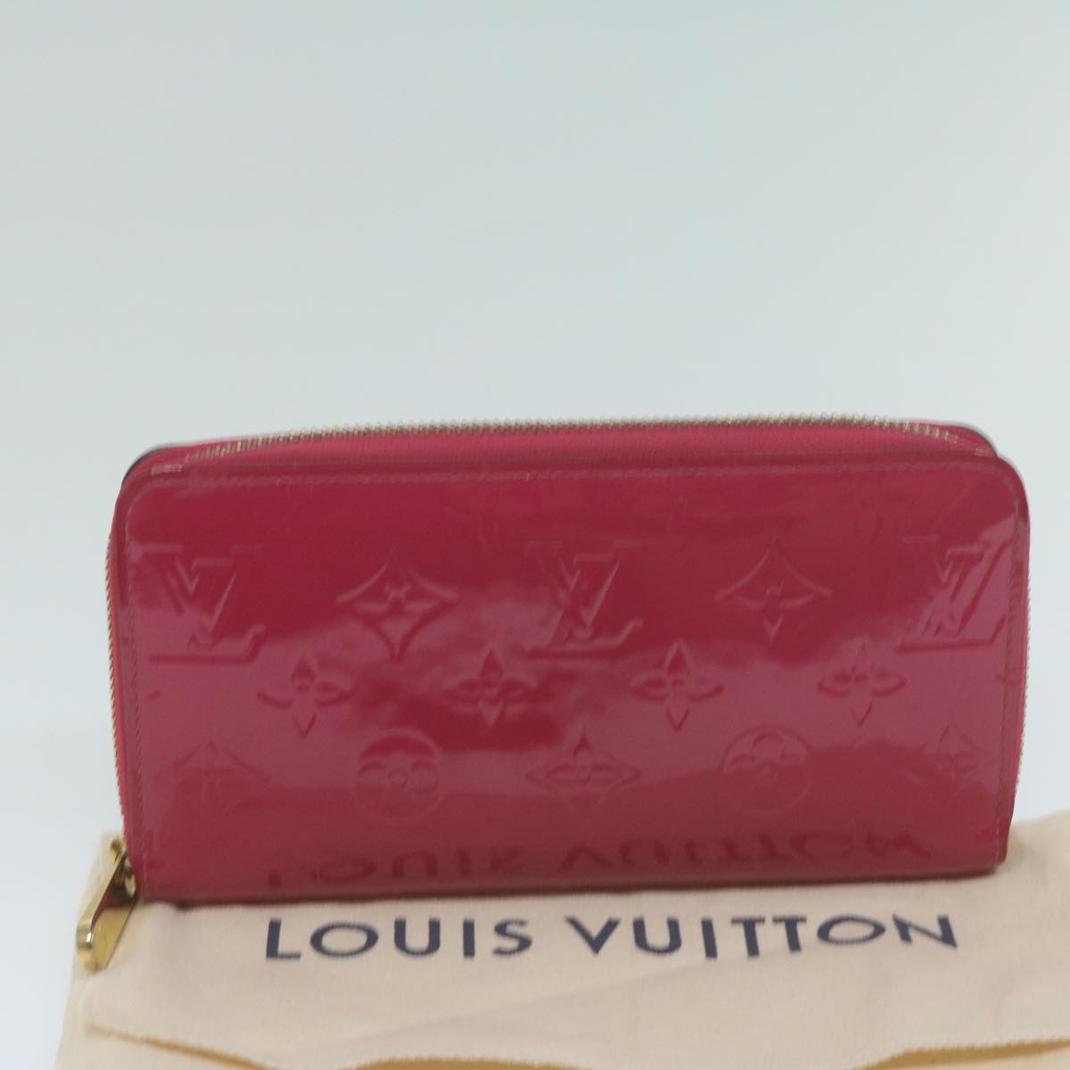 LOUIS VUITTON Monogram Vernis Zippy Wallet Pink M93058 LV Auth am5708