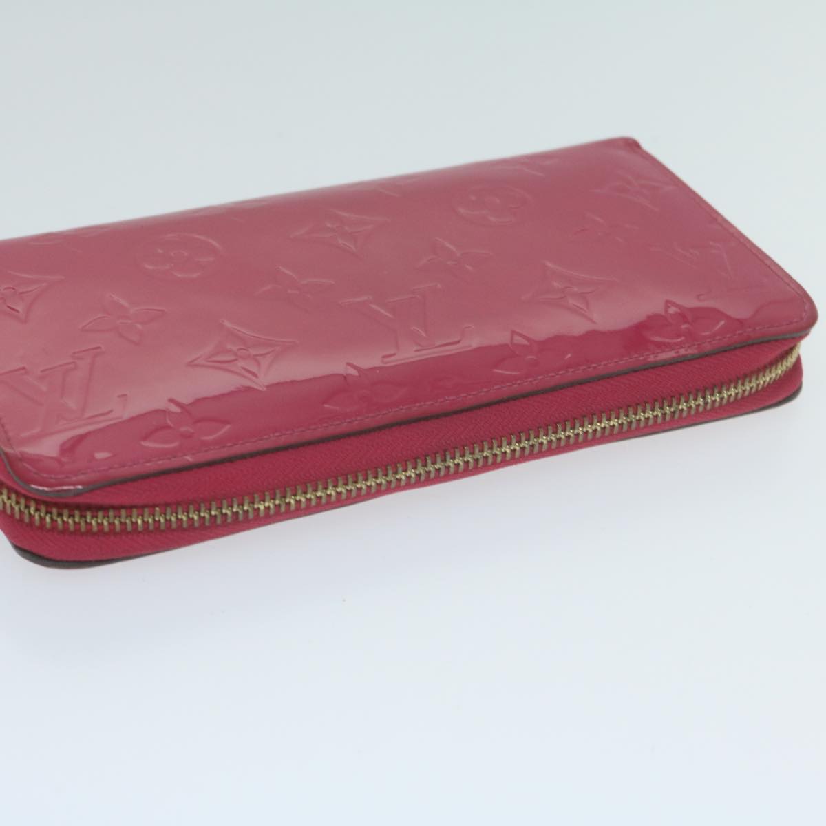 LOUIS VUITTON Monogram Vernis Zippy Wallet Pink M93058 LV Auth am5708