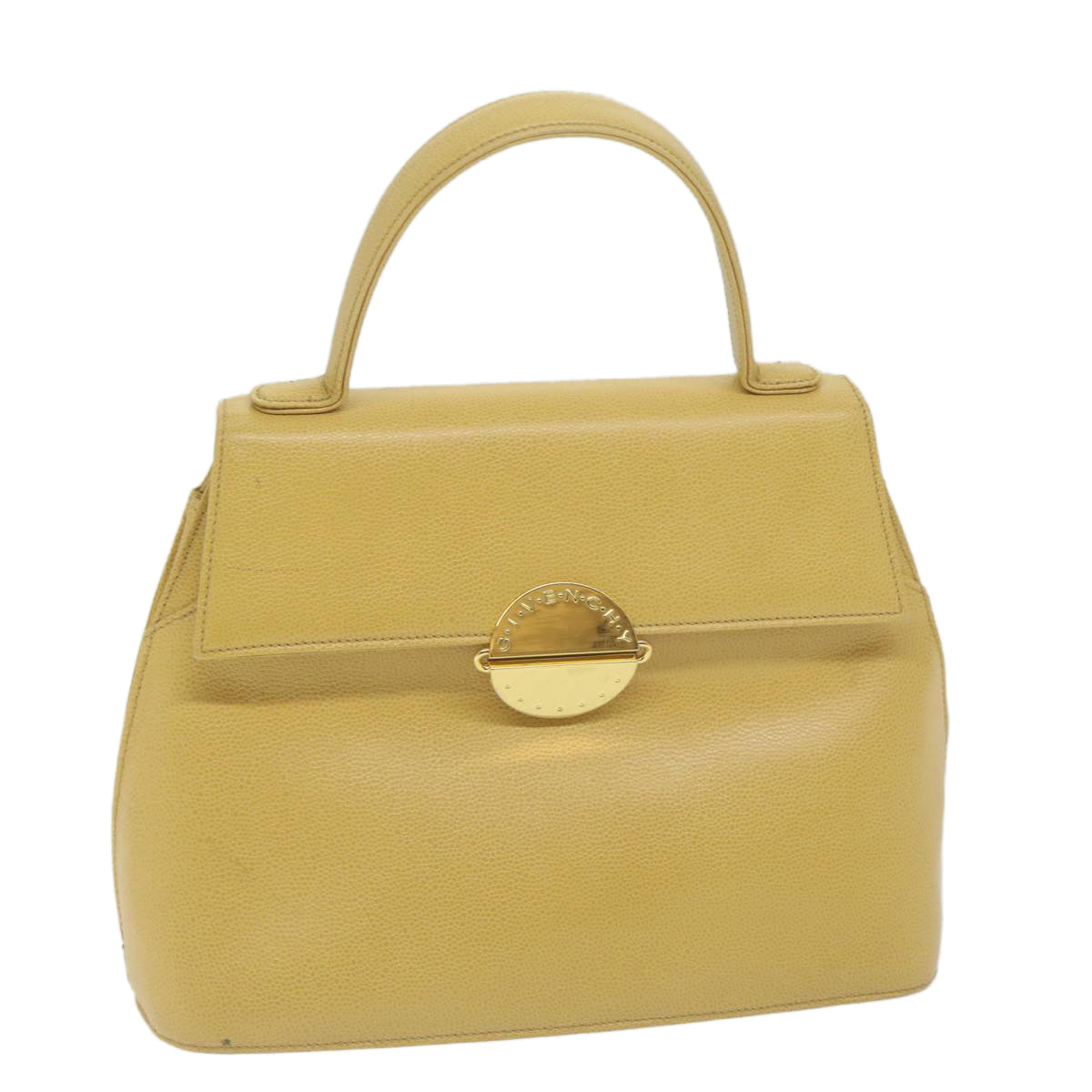 GIVENCHY Hand Bag Leather Yellow Auth am5714