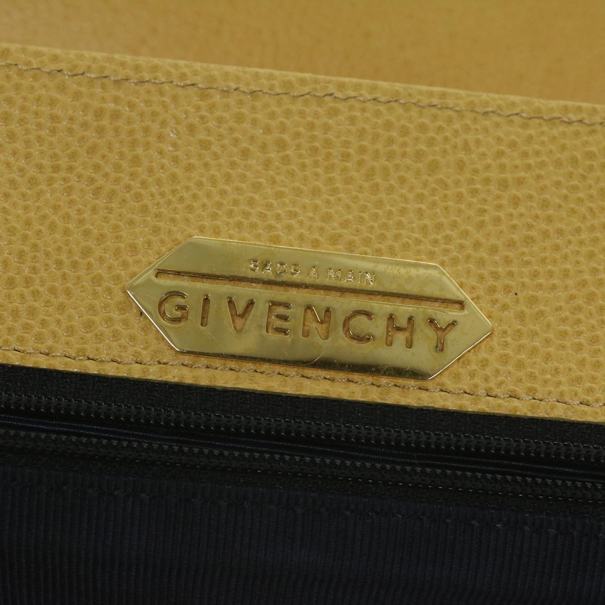 GIVENCHY Hand Bag Leather Yellow Auth am5714